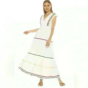 Alexia Admor Summer Maxi Dress Size 12 V-Neck Lined Sleeveless